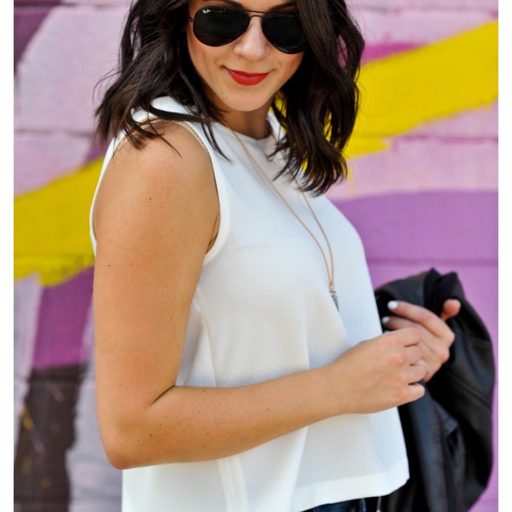 Madewell split back Top